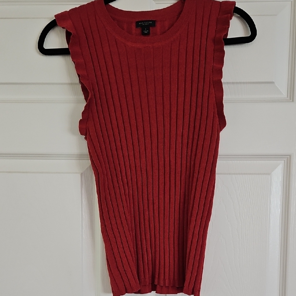 Ann Taylor Factory Rust Ribbed Tank Top